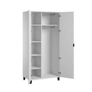 Armoire Simple 2 portes - Blanc / Noir 