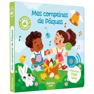 Boek FR Mijn 1ste geluiden "Mes comptines de Pâques" 3jaar+ 