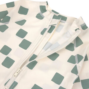 Badpak met korte mouwen M62/68 (3-6 maanden) Checkerboard Sea Salt/Green 