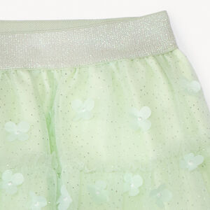 Jupe en tulle pailletée avec fleurs en relief fille 