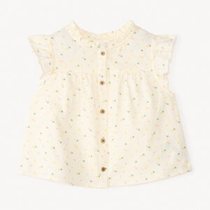 Bloes met ruches en hartjesprint voor babymeisjes 