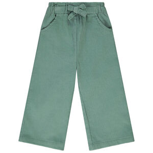 Brede broek in ribfluweel met fantasiezakken voor baby meisje 