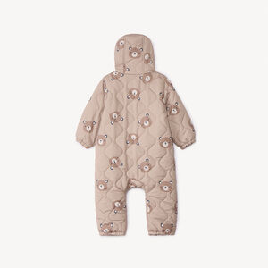 Gewatteerd pilotenpak met beerprint voor baby, verschillende afwerkingen per leeftijdsgroep 