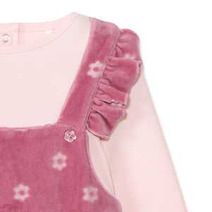 Pyjama bi-materiaal 2-in-1 effect met bloemen voor meisjes 