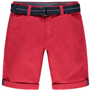 Bermuda en toile avec ceinture tissée amovible pour garçon 