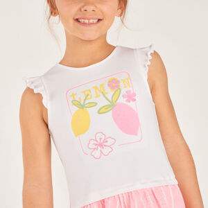 Robe effet 2-en-1 imprimé citron pour fille 