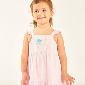 Schouderbandjes jurk met ruches Stitch van Disney voor meisjesbaby's 