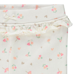 Geribde lange onderbroek met fantasieprint voor baby meisjes 