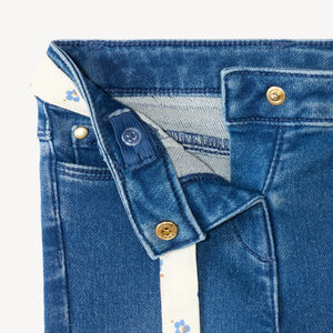 Jean slim bébé fille avec ceinture en tissu 