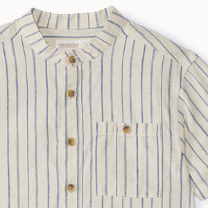 Chemise manches courtes rayée à poche pour garçon 