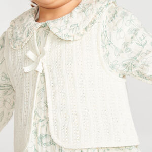 Tweedelige set voor babymeisjes met jurk en mouwloos vest 