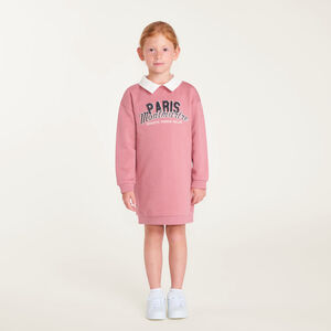 Robe effet sweat voor meisjes met overhemdkraag 