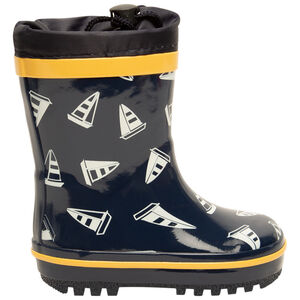 Bottes de pluie avec col imperméable imprimé voiliers pour bébé garçon 
