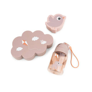 Set van 3 stuks met drinkfles en lunchbox Playground roos 