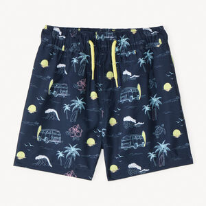 Badshorts van bedrukte stof voor jongens 