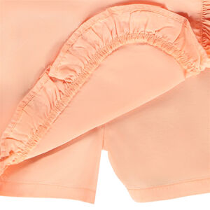 Jupe short uni en Tencel avec volants fille 