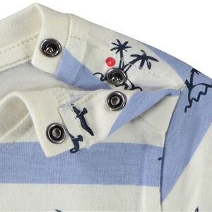 Korte mouwen gestreept T-shirt met maritiem motief voor baby jongen 