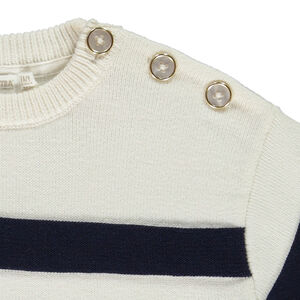 Oversize Gebreide Gestreepte Trui Meisjes 