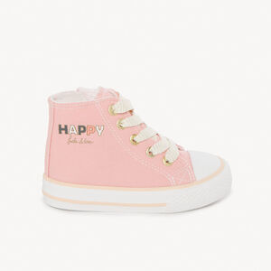Hoge sneakers met rits en bedrukt canvas voor meisjesbaby's 