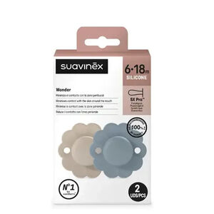 Sucette Wonder silicone Grey Clouds/Lake 6/18M 2pcs 