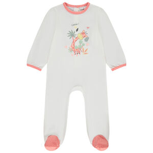 Pyjama met giraffeprint voor meisjes met verschillende openingen afhankelijk van de leeftijd 