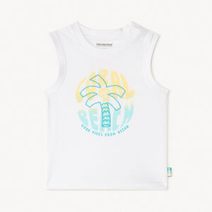 Jerseytanktop met palmgeborduurd voor jongens. 