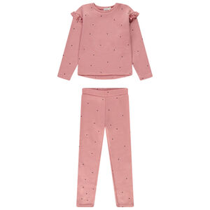 Twee-delige set met hartenprint voor meisjes 