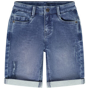Bermuda jeans used effect voor jongens 