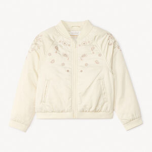 Bombers satiné à broderies cachemire pour fille 
