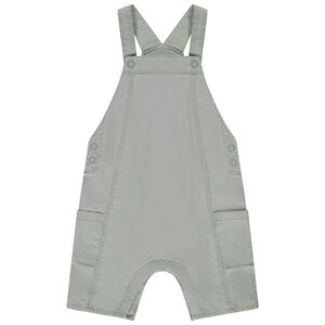 Salopette courte en toile unie pour bébé garçon 