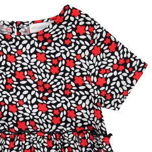 Tuniek met korte mouwen en bloemen, voor meisjes 