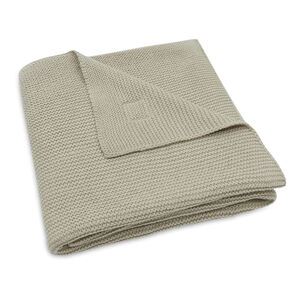 Deken wieg Basic Knit 75x100cm - Olijf Groen  