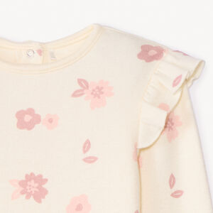 T-shirt met lange mouwen en volantprint voor babymeisje 