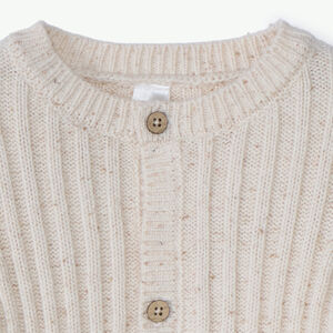 Geribbelde gebreide vest met neps voor baby's 