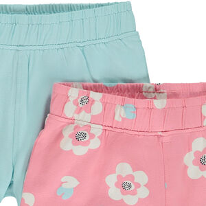 Set van 2 fantasie shorts in jersey voor meisjes 