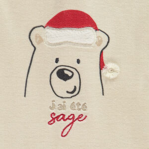 Pyjama 2 pièces de Noël pour bébé avec finitions différentes selon l'âge 