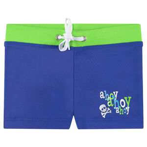 Boxer de bain avec inscriptions et tête de mort printés 