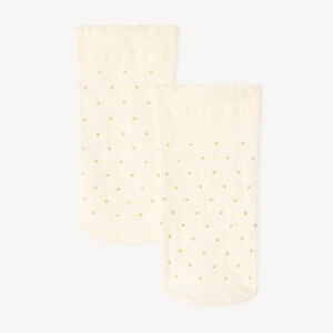 Normale unicolore sokken met gouden lurex stippen voor meisjes 