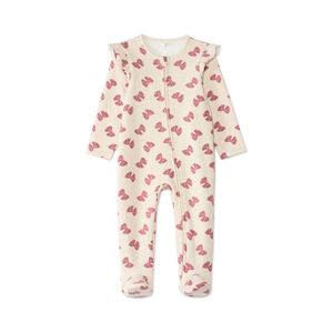 Dons-bien voor baby meisjes met rits, gevoerd met sherpa, met een strikjesmotief. 