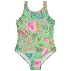 Eén stuk jungle print badpak voor meisjes 