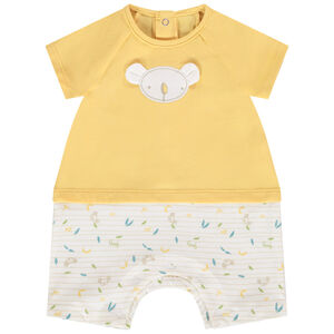 Combinaison courte en jersey 2 en 1 avec patch brodé koala pour bébé garçon 