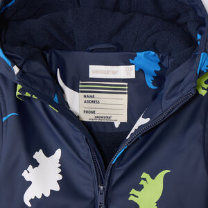 Waterafstotende parka met kleurveranderende dinosaurusprint voor babyjongens 