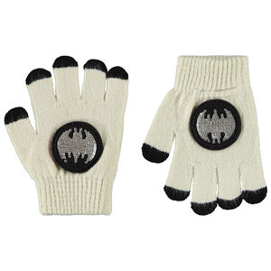 Gants en tricot avec patch sequins Batman Warner pour garçon 