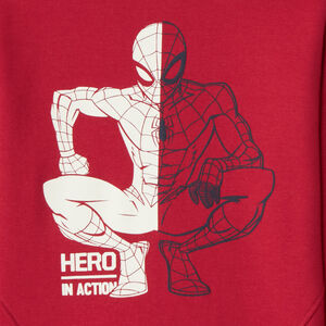Sweatshirt fleece Spider-Man Marvel jongens rood met print puff en geborduurde details 