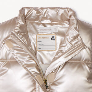 Mouwloze donsjas met doorgestikte stof en glanzend effect voor meisjes 