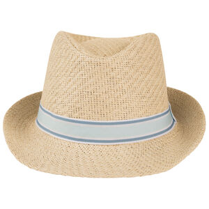 Borsalino tressé avec galon bicolore pour bébé garçon 