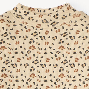 T-shirt met hoge hals voor meisjes met luipaardmotiv 