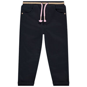 Broek van canvas met moltonlook voor babymeisjes 