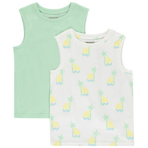 Lot de 2 débardeurs fantaisie en jersey pour garçon 