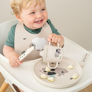 Leer beker 2 in 1 Tiny Farm zand 